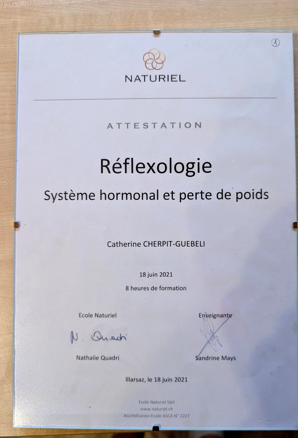 Réflexologie · système hormonal et perte de poids — École Naturiel (ASCA n° 2227)