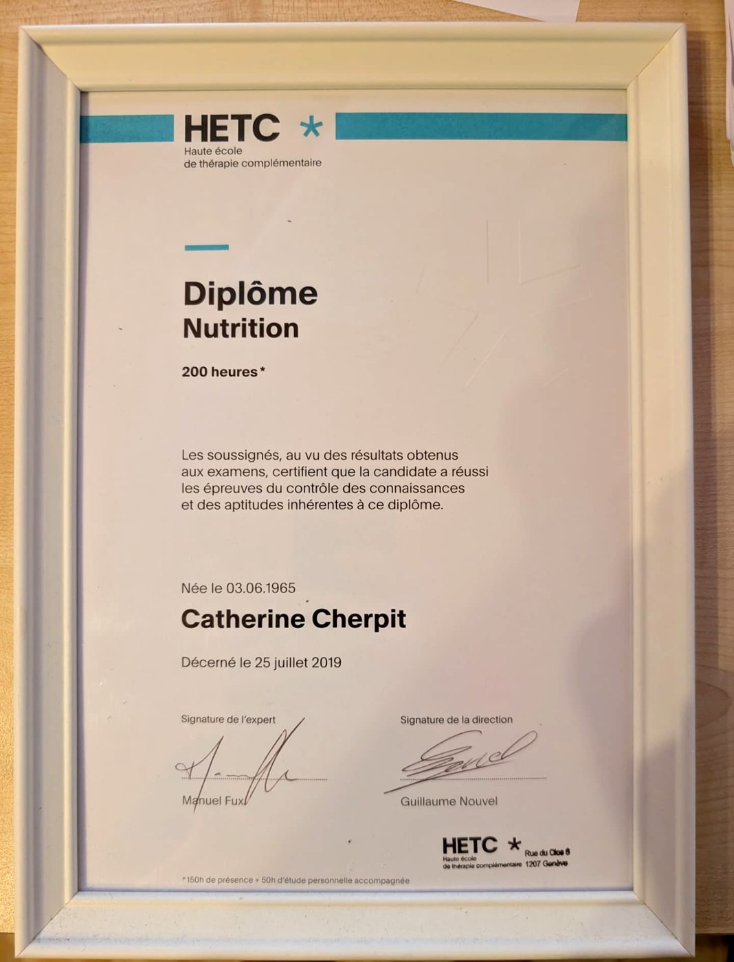 Diplôme de Nutrition — HETC · Haute école de thérapie complémentaire